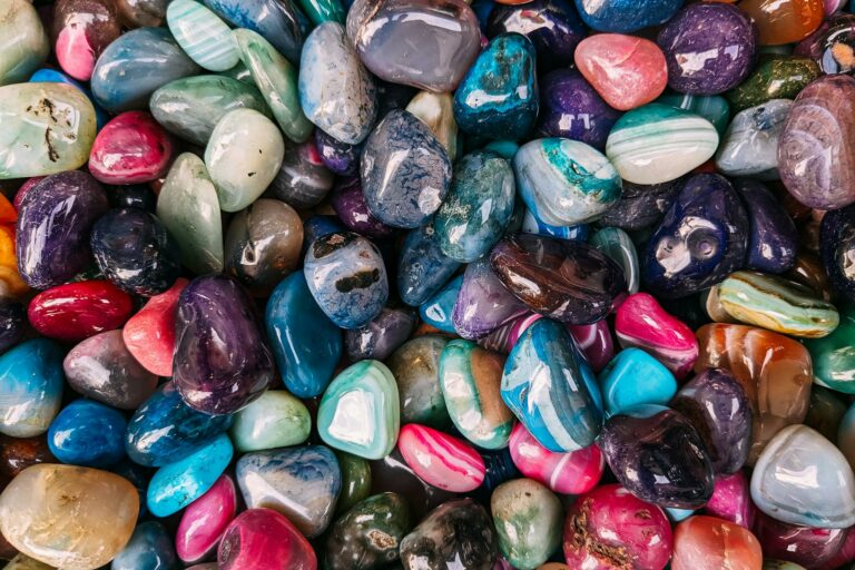 A pile of colorful stones and rocks